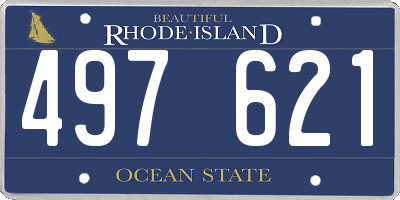 RI license plate 497621
