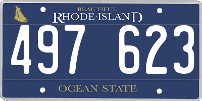 RI license plate 497623