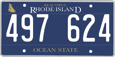 RI license plate 497624