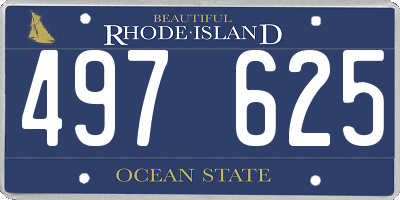RI license plate 497625