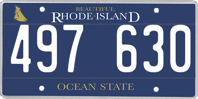 RI license plate 497630