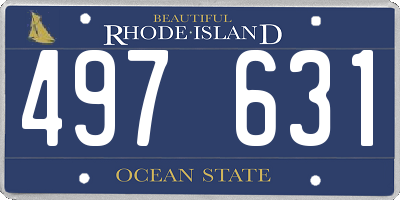 RI license plate 497631