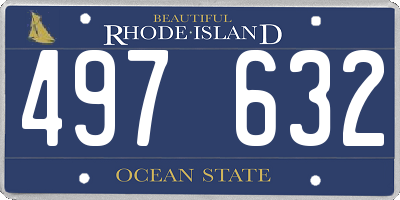 RI license plate 497632