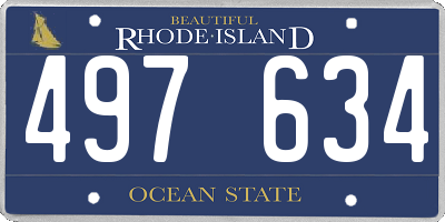 RI license plate 497634