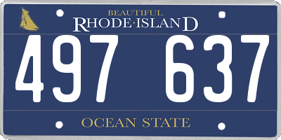 RI license plate 497637