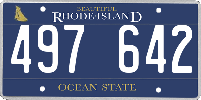 RI license plate 497642