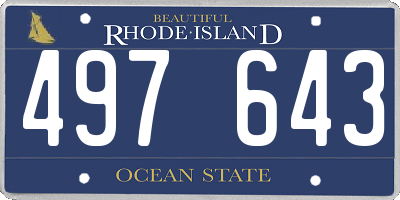 RI license plate 497643