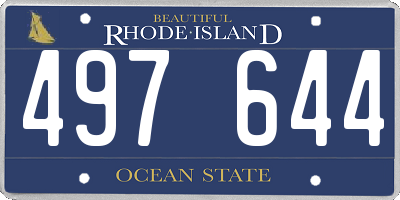 RI license plate 497644