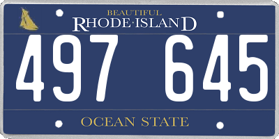 RI license plate 497645
