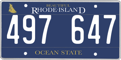 RI license plate 497647