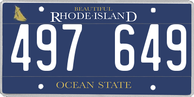 RI license plate 497649