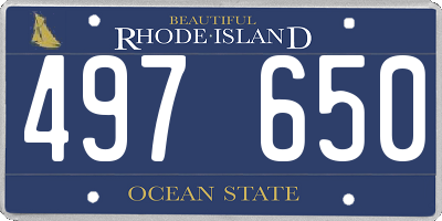 RI license plate 497650