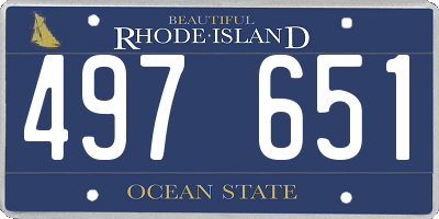 RI license plate 497651