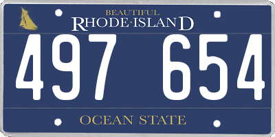 RI license plate 497654