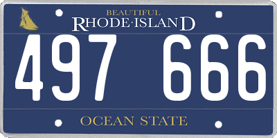 RI license plate 497666