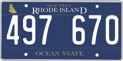 RI license plate 497670