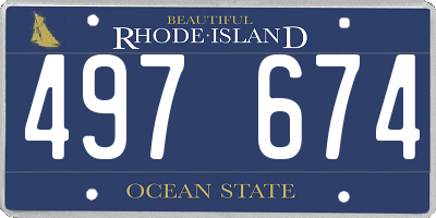 RI license plate 497674