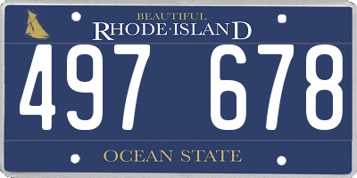 RI license plate 497678
