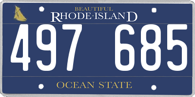 RI license plate 497685
