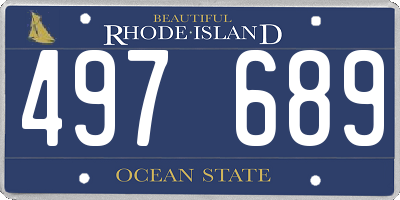 RI license plate 497689