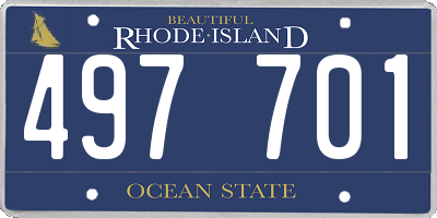 RI license plate 497701