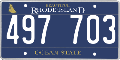 RI license plate 497703
