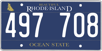 RI license plate 497708