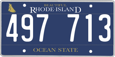 RI license plate 497713