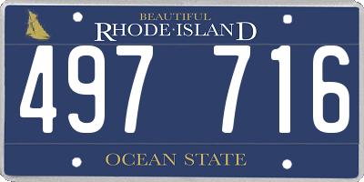 RI license plate 497716