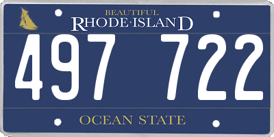 RI license plate 497722