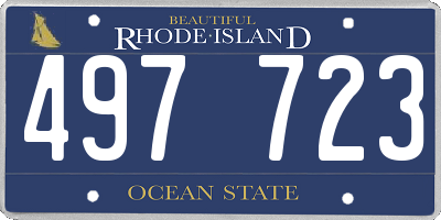 RI license plate 497723