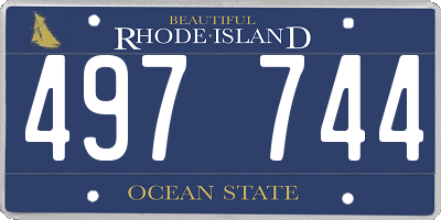 RI license plate 497744
