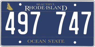RI license plate 497747