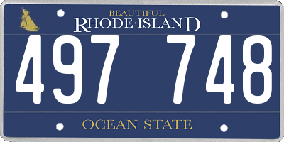 RI license plate 497748
