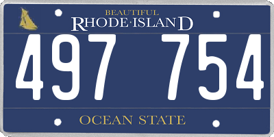 RI license plate 497754