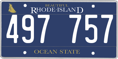 RI license plate 497757