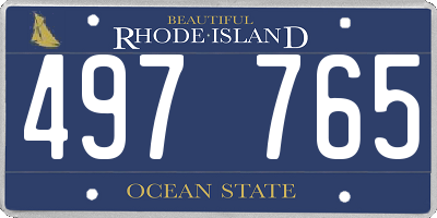 RI license plate 497765