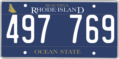 RI license plate 497769