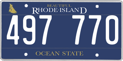 RI license plate 497770