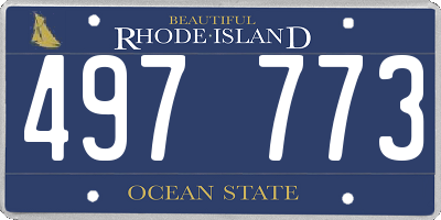 RI license plate 497773