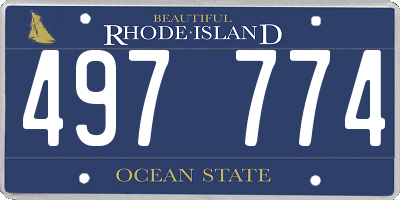 RI license plate 497774