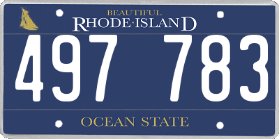 RI license plate 497783