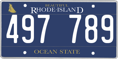 RI license plate 497789