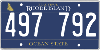RI license plate 497792