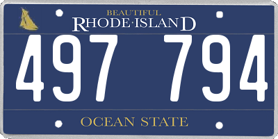 RI license plate 497794