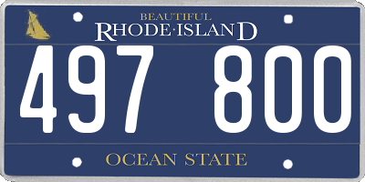 RI license plate 497800
