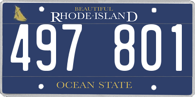 RI license plate 497801
