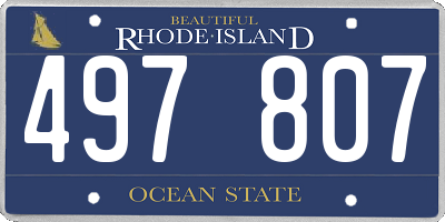 RI license plate 497807