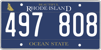 RI license plate 497808