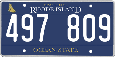 RI license plate 497809